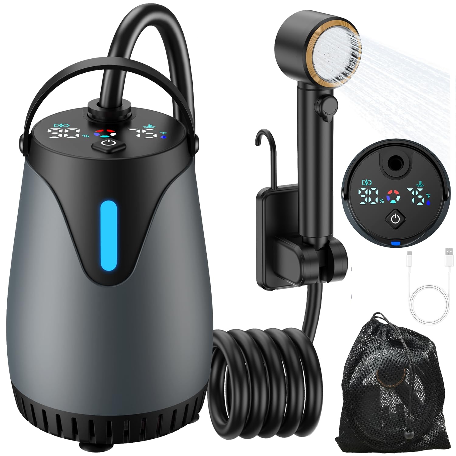 Vacuum Chamber Kit With Pump - 휴대용 캠핑 샤워기 8000mAh 충전식 캠프