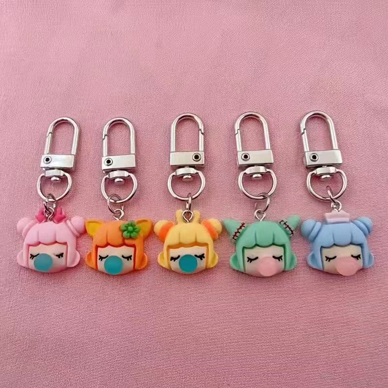 Packaging - 5개입 레진 소녀 열쇠고리, 가방 및