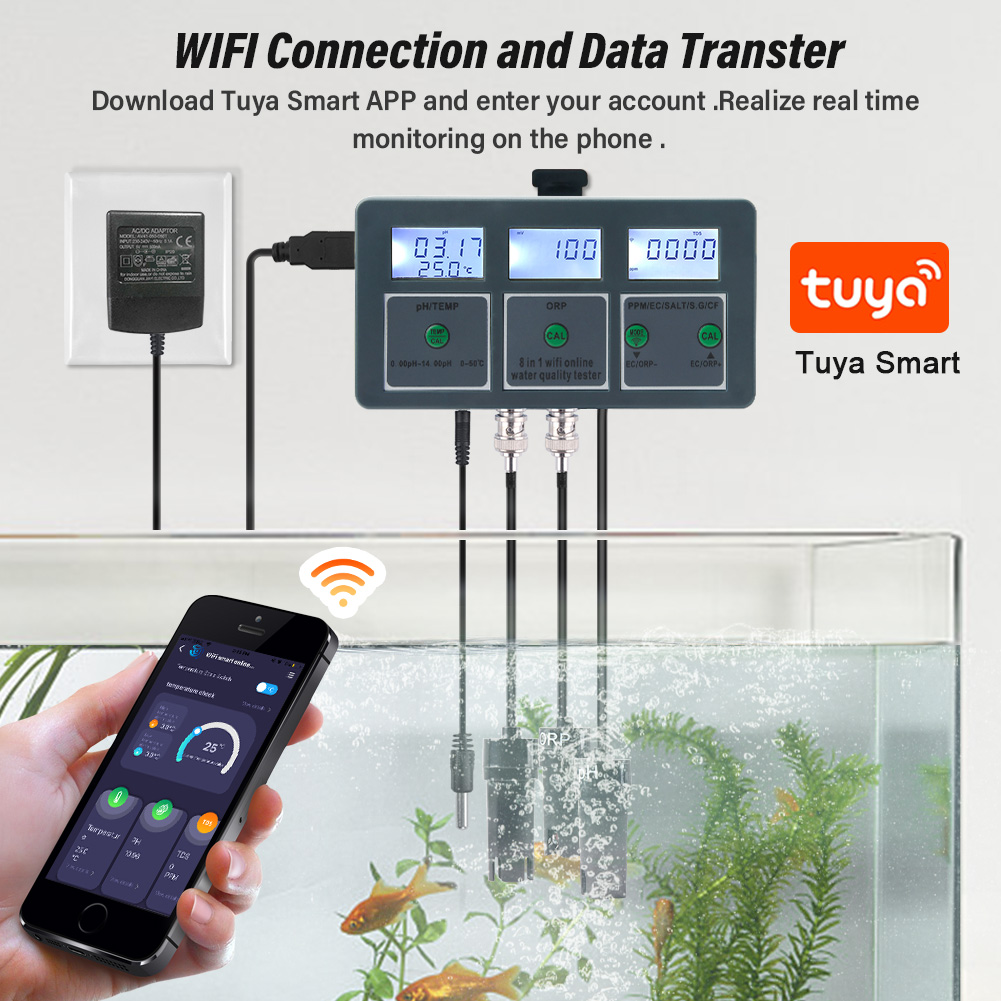 WiFi Tuya 스마트 PH 측정기 데이터 로거 온도 - Ph Meter Digital Water Tester 리뷰 및 가격
