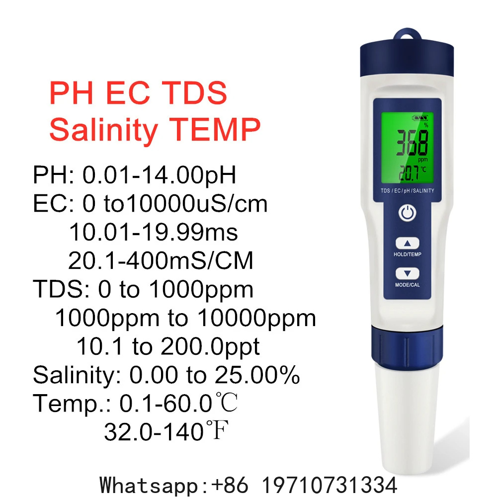 5 in 1 디지털 PH 측정기 TDS EC 염도 온도 - Ph Meter Digital Water Tester 리뷰 및 가격