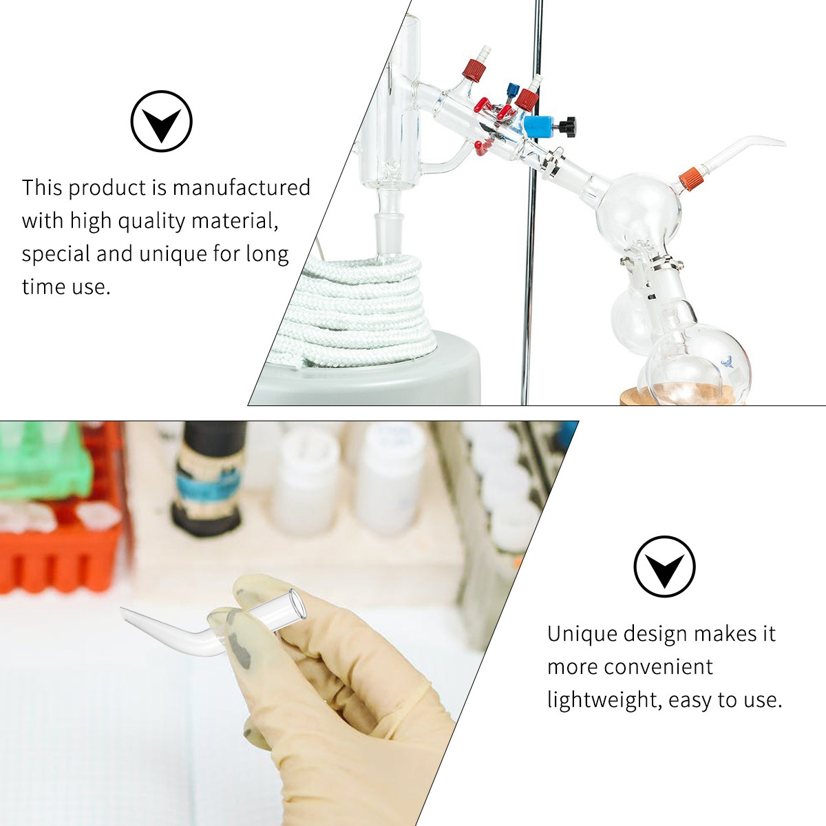5Pcs 유리 증류관 투명 옥스 혼 튜브 실험실 교육  - Lab Equipment 리뷰 및 가격