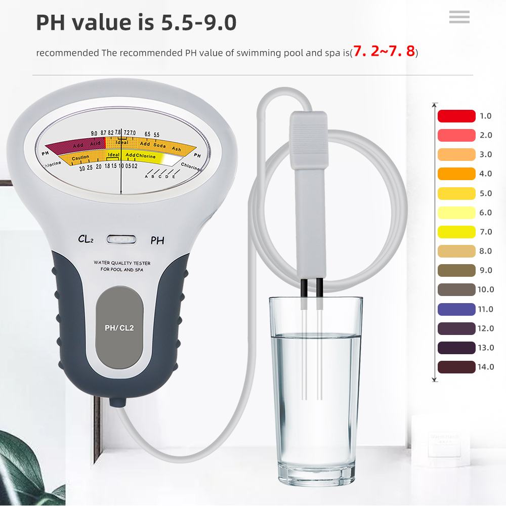 2 In 1 염소 감지기 PH & CL2 미터 수영장  - Ph Meter Digital Water Tester 리뷰 및 가격