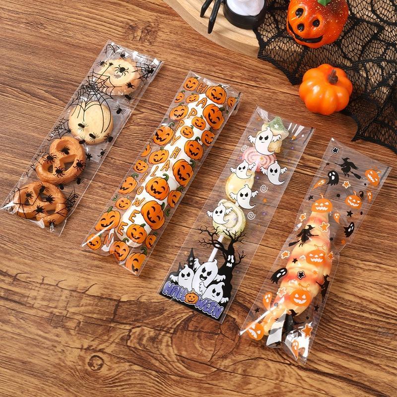 50/100Pcs 할로윈 자체 접착 가방 호박 유령 인 - Packaging 리뷰 및 가격