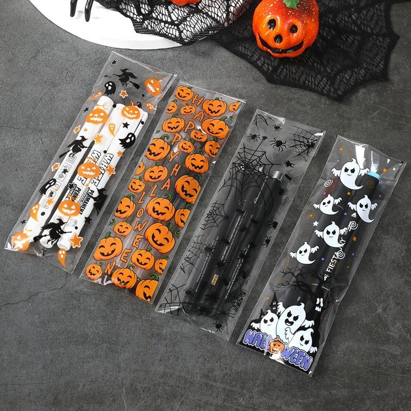 50/100Pcs 할로윈 자체 접착 가방 호박 유령 인 - Packaging 리뷰 및 가격